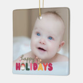 Kerst schattig kleurrijke moderne vakantie keramisch ornament (Links)