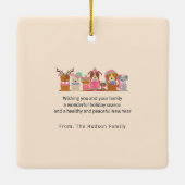 Kerst schattig kleurrijke moderne vakantie keramisch ornament (Achterkant)