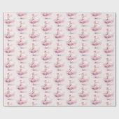 Kerst schattig notenkraker ballerina waterverf cadeaupapier (Vlak)