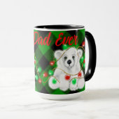 Kerst schattig polar beer welp, beste papa ooit mok (Voorkant rechts)