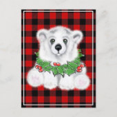 Kerst schattig polar beer welp, Santa beer welp Briefkaart (Voorkant)
