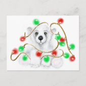 Kerst schattig polar beer welp, Santa beer welp Briefkaart (Voorkant)