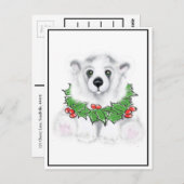 Kerst schattig polar beer welp, Santa beer welp Briefkaart (Voorkant / Achterkant)
