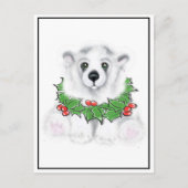 Kerst schattig polar beer welp, Santa beer welp Briefkaart (Voorkant)