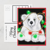 Kerst schattig polar beer welp, Santa beer welp Briefkaart (Voorkant / Achterkant)