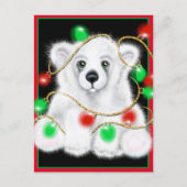 Kerst schattig polar beer welp, Santa beer welp Briefkaart (Voorkant)