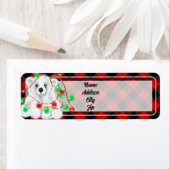 Kerst schattig polar beer welp, Santa beer welp Etiket (Insitu)