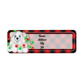 Kerst schattig polar beer welp, Santa beer welp Etiket (Voorkant)