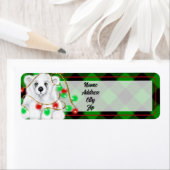 Kerst schattig polar beer welp, Santa beer welp Etiket (Insitu)