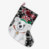 Kerst schattig polar beer welp, Santa beer welp Grote Kerstsok (Voorkant (Hangend))