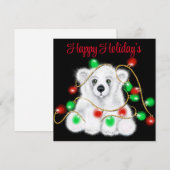 Kerst schattig polar beer welp, Santa beer welp Kaart (Voorkant / Achterkant)