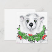 Kerst schattig polar beer welp, Santa beer welp Kaart (Voorkant / Achterkant)