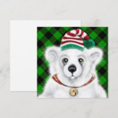 Kerst schattig polar beer welp, Santa beer welp Kaart (Voorkant / Achterkant)