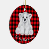 Kerst schattig polar beer welp, Santa beer welp Keramisch Ornament (Rechts)