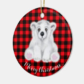 Kerst schattig polar beer welp, Santa beer welp Keramisch Ornament (Links)