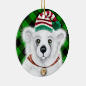 Kerst schattig polar beer welp, Santa beer welp Keramisch Ornament (Rechts)