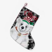 Kerst schattig polar beer welp, Santa beer welp Kleine Kerstsok (Voorkant (Hangend))