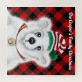 Kerst schattig polar beer welp, Santa beer welp Legpuzzel (Horizontaal)