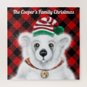 Kerst schattig polar beer welp, Santa beer welp Legpuzzel (Verticaal)