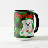 Kerst schattig polar beer welp, Santa beer welp Mok (Voorkant rechts)