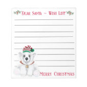 Kerst schattig polar beer welp, Santa beer welp Notitieblok (Voorkant)