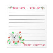 Kerst schattig polar beer welp, Santa beer welp Notitieblok (Voorkant)