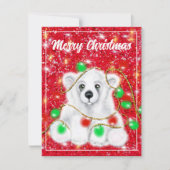 Kerst schattig polar beer welp, Santa beer welp Notitiekaartje (Voorkant)