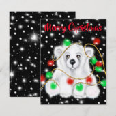 Kerst schattig polar beer welp, Santa beer welp Notitiekaartje (Voorkant / Achterkant)