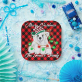 Kerst schattig polar beer welp, Santa beer welp Papieren Bordje (Feest)