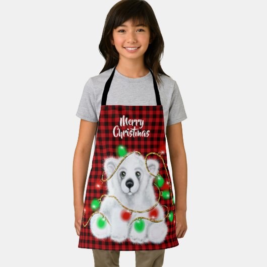 Kerst schattig polar beer welp, Santa beer welp Schort (Insitu)