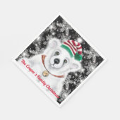 Kerst schattig polar beer welp, Santa beer welp Servet (Hoek)