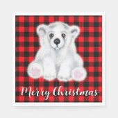 Kerst schattig polar beer welp, Santa beer welp Servet (Voorkant)