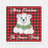Kerst schattig polar beer welp, Santa beer welp Servet (Voorkant)