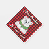 Kerst schattig polar beer welp, Santa beer welp Servet (Hoek)