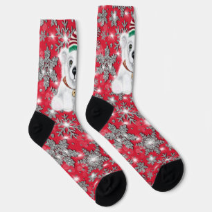 Kerst schattig polar beer welp, Santa beer welp Sokken