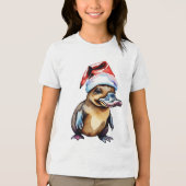 Kerst schattig vogelbekdier Tri-Blend shirt (Voorkant)