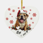 Kerst Schattige Amerikaanse Bulldog gepersonalisee Keramisch Ornament (Voorkant)