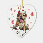 Kerst Schattige Amerikaanse Bulldog gepersonalisee Keramisch Ornament (Links)
