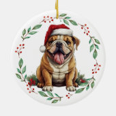 Kerst Schattige Amerikaanse Bulldog gepersonalisee Keramisch Ornament (Achterkant)