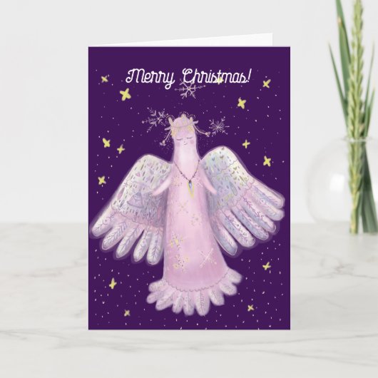 Kerst schattige Angel Kaart (Voorkant)