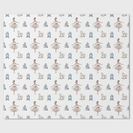 Kerst Schattige Ballerina wit Cadeaupapier (Vlak)