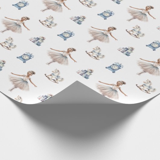 Kerst Schattige Ballerina wit Cadeaupapier (Hoek)