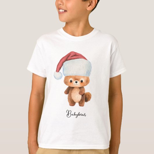 Kerst Schattige Beer Pyjama T-shirt (Voorkant)