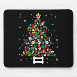 Kerst Schattige Dog Paws Xmas Tree Fun Dog Puppy O Muismat