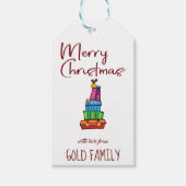Kerst Schattige doodle clip art design geschenken Cadeaulabel (Voorkant)