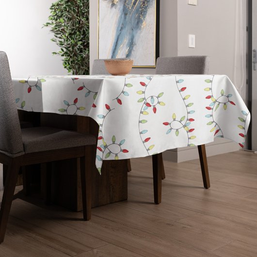 Kerst Schattige Eenvoudig Kleurrijk String Licht P Tafelkleed