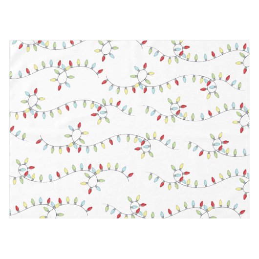 Kerst Schattige Eenvoudig Kleurrijk String Licht P Tafelkleed (Voorkant (Horizontaal))