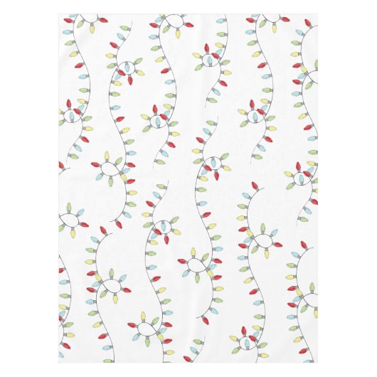 Kerst Schattige Eenvoudig Kleurrijk String Licht P Tafelkleed (Voorkant)