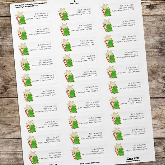 Kerst Schattige eenvoudige grillige koekjesknipsel Etiket