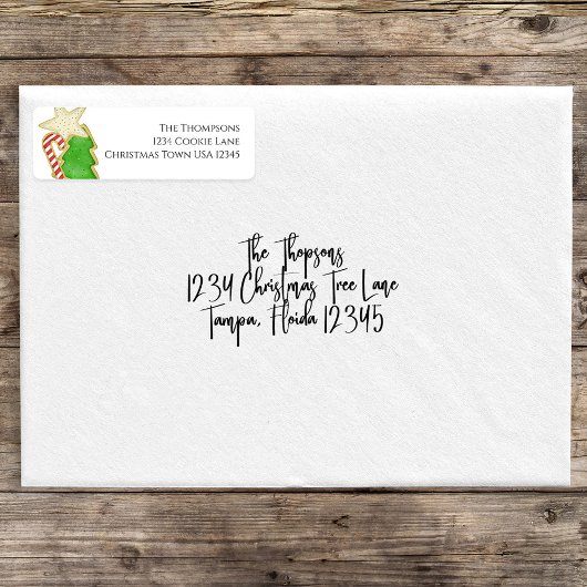 Kerst Schattige eenvoudige grillige koekjesknipsel Etiket